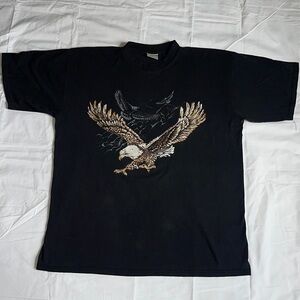 Alaska eagles black short sleeve tee Vintage ALLSPORT waxweight preshrunk XL 42